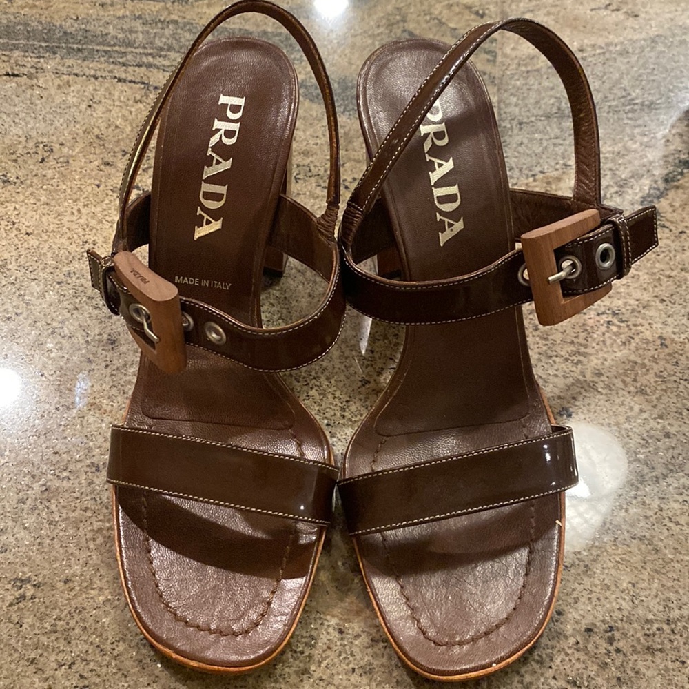 Prada brown leather sandals